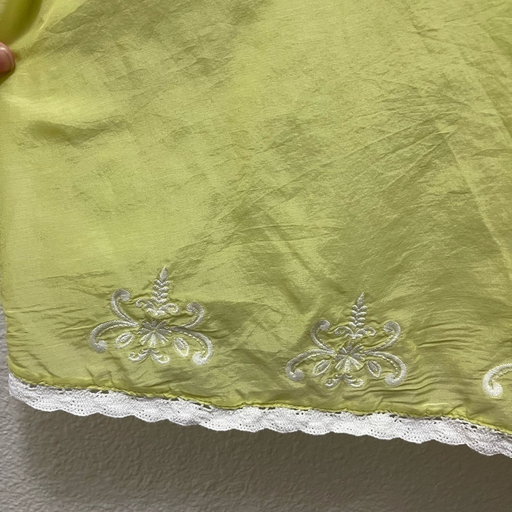 Calypso St. Barth chartreuse silk blend pajama shorts & tank top set - Picture 4 of 9
